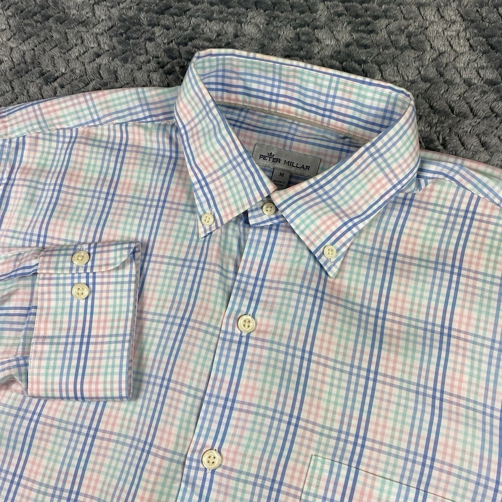 Peter Millar Men's Medium ButtonUp Dress Shirt Easter Pastel Spring Color Preppy